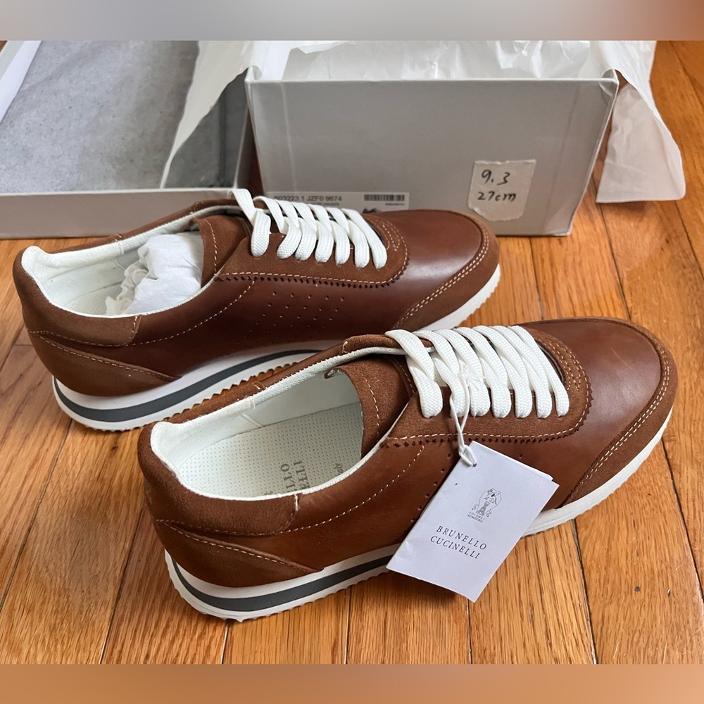Men’s High End luxury Brown Leather Sneakers